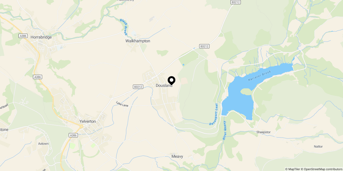 Approximate location of Manor Park, Dousland, Yelverton, PL20 6LX