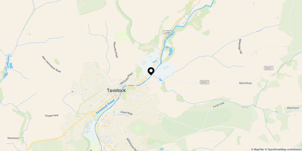 Approximate location of College Avenue, Tavistock, PL19