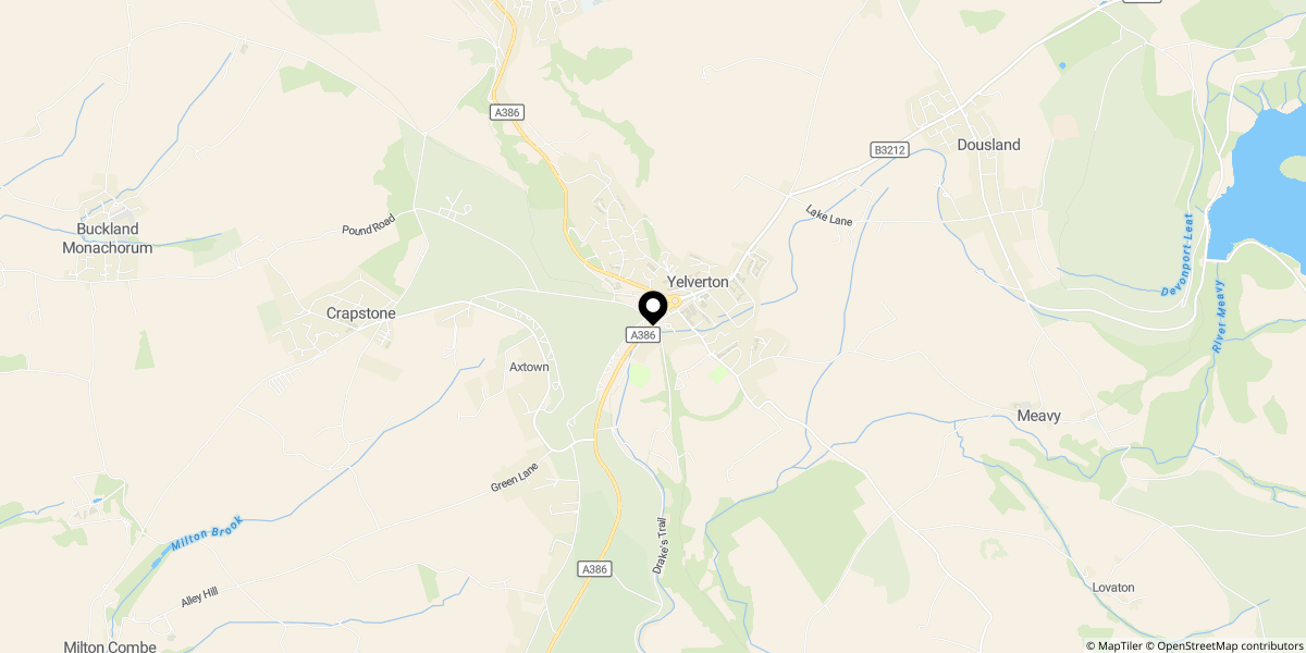 Approximate location of Devon Tors, Yelverton, PL20