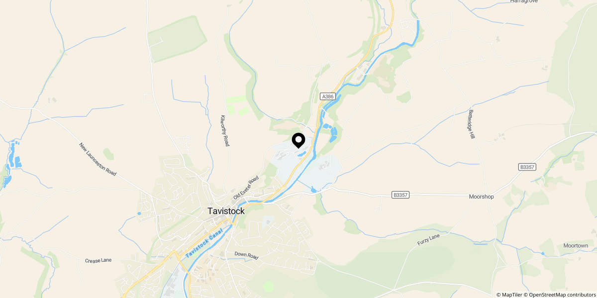 Approximate location of Tavistock, PL19 0FF