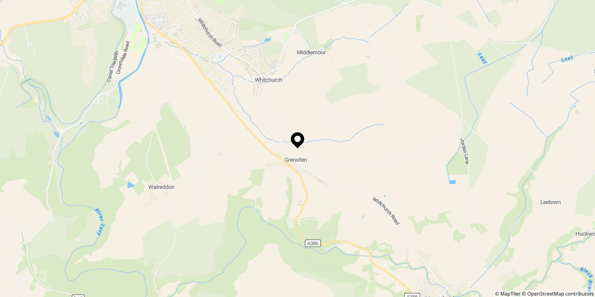 Approximate location of Grenofen, Tavistock, PL19 9EW