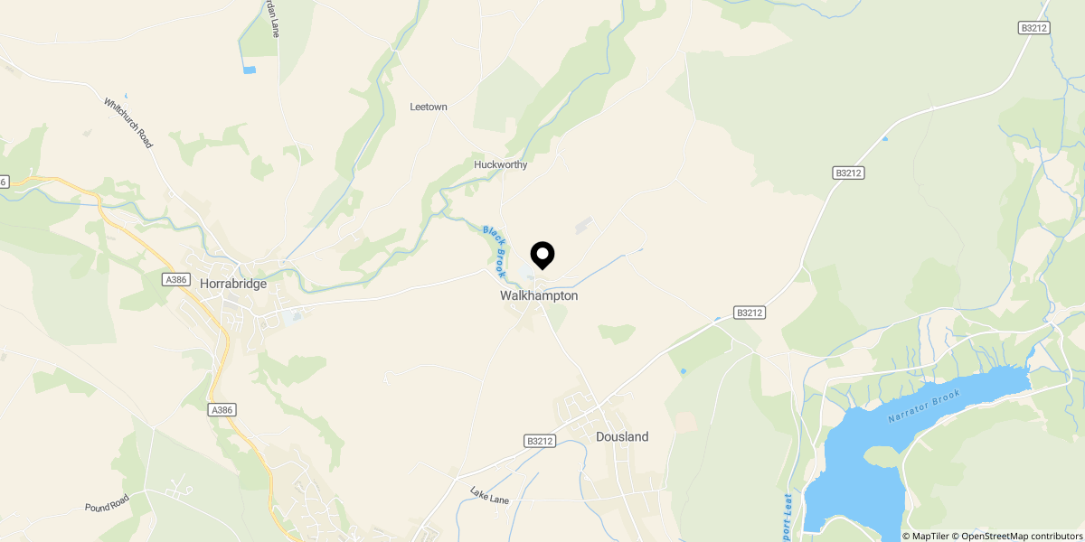 Approximate location of Walkhampton, PL20
