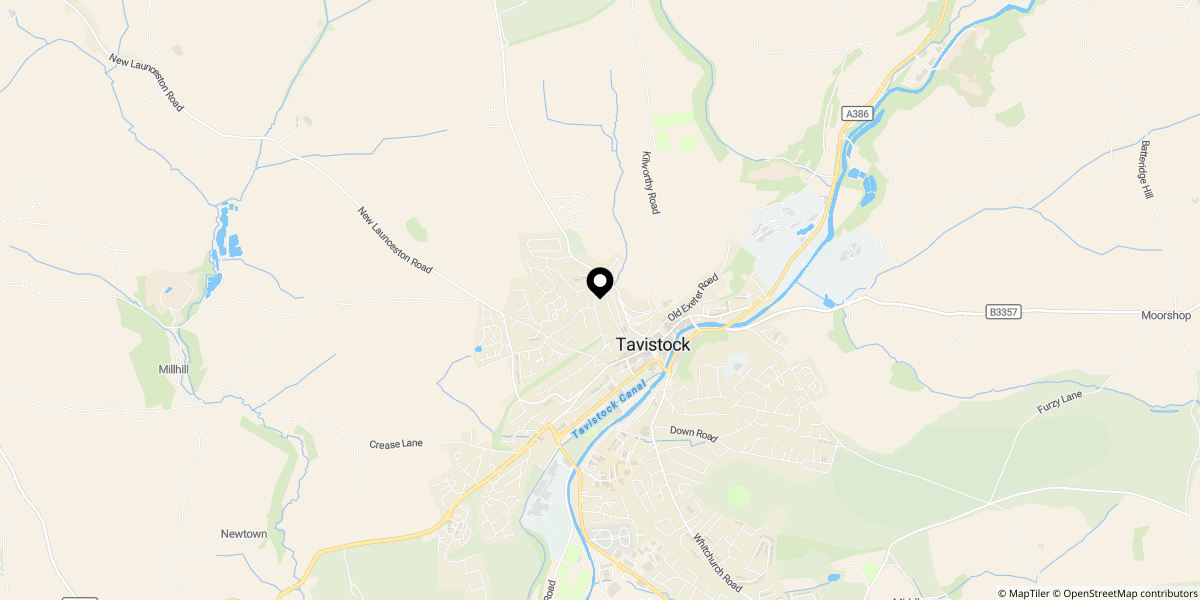 Approximate location of Tavistock, PL19 0DJ