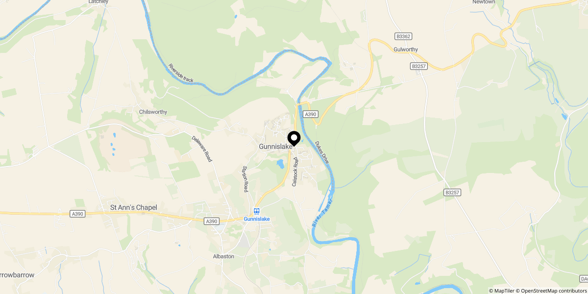 Approximate location of Under Road, Gunnislake, PL18