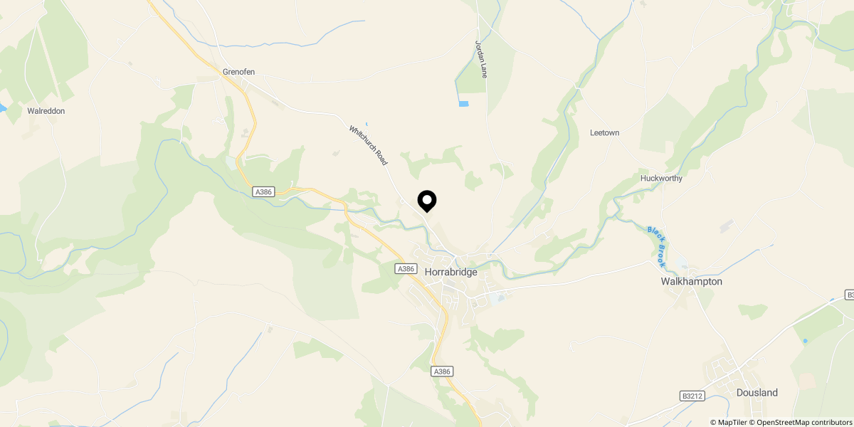 Approximate location of Highertown, Horrabridge, PL20