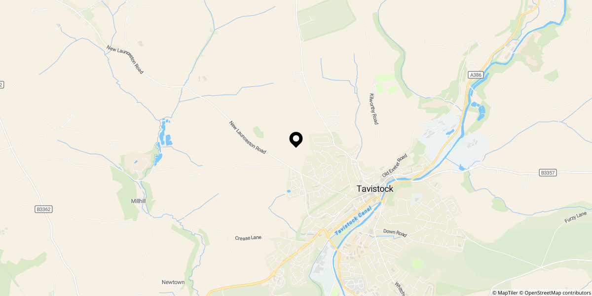 Approximate location of Saxon Road, Tavistock, PL19 8JS