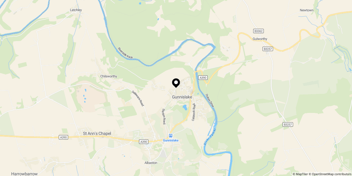 Approximate location of Chapel Street, Gunnislake, PL18