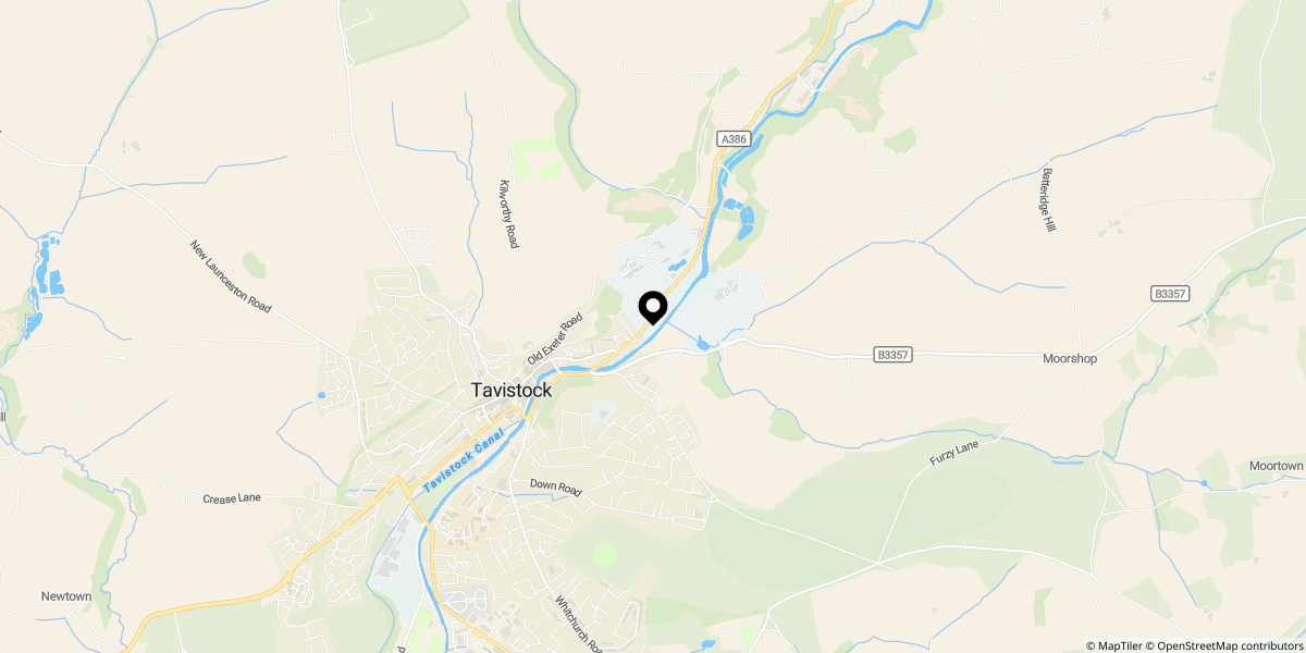 Approximate location of Parkwood Court,Tavistock, PL19 0RH
