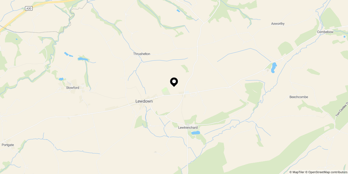 Approximate location of Brentor View, Lewdown, EX20